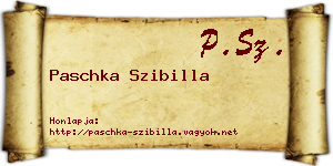 Paschka Szibilla névjegykártya